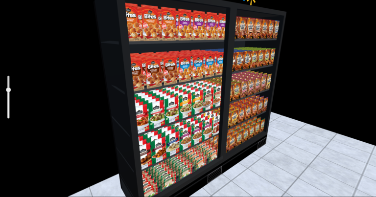 3D Upright Freezer Planogram Example